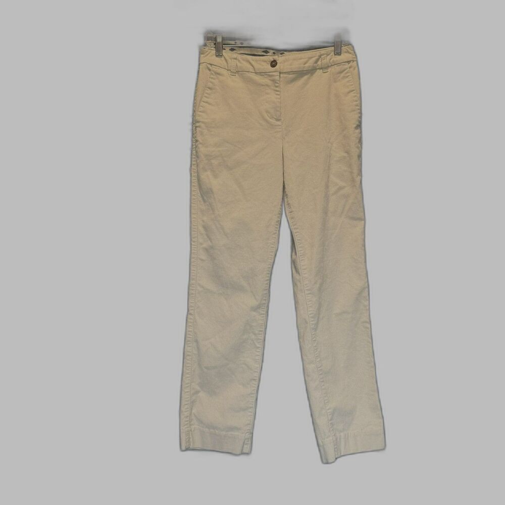 Pendleton Women's Corduroy Trousers Size 4 Cream High Rise Straight Leg EUC